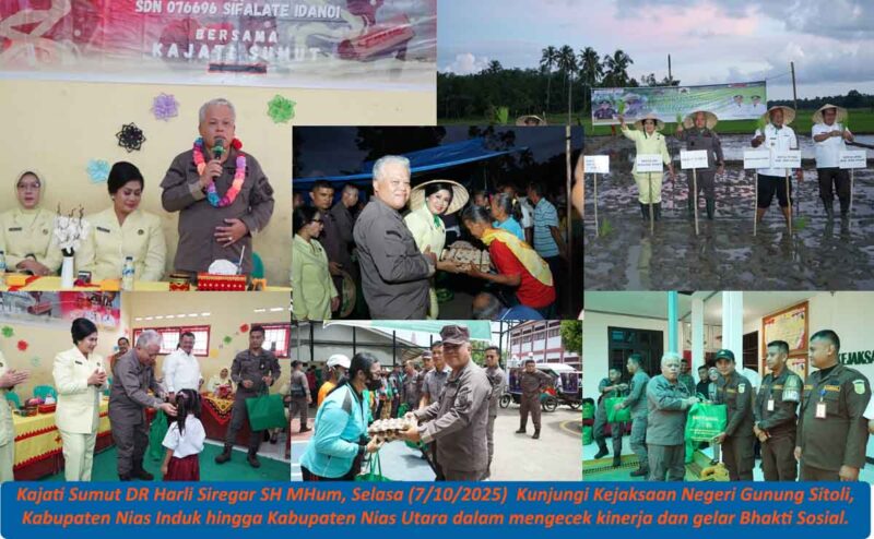 Kajati Sumut DR Harli Siregar bersama Pejabat Utama Kejatisu kunjungi Pulau Nias dalam cek pelayanan hukum dan bhakti sosial. 