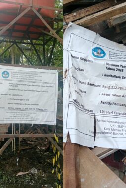 Penegak Hukum Diminta Periksa Proyek Revitalisasi SMP Negeri di Medan Berbiaya Miliaran Dana APBN