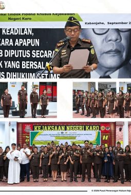 Dorong Penguat Integritas Dan Pelayanan Hukum, Kajari Karo Lantik Sejumlah Pejabat Baru